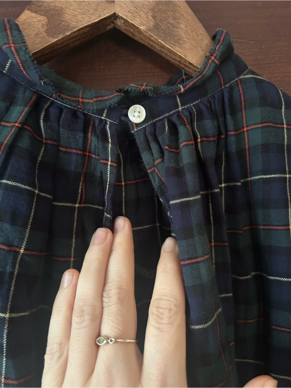 Trovata Birds of Paradis The Carla Highneck Blouse Flutter Sleeve Plaid Small - Picture 9 of 11